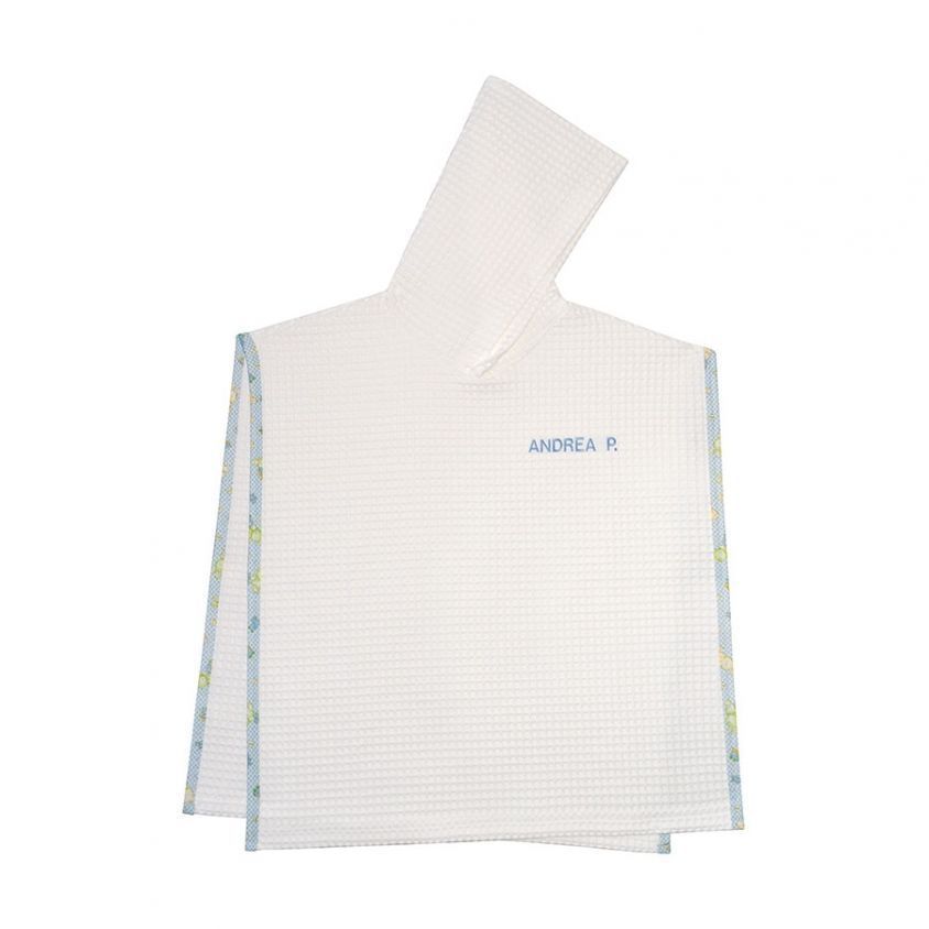 Poncho accappatoio per neonati con ricamo in cotone